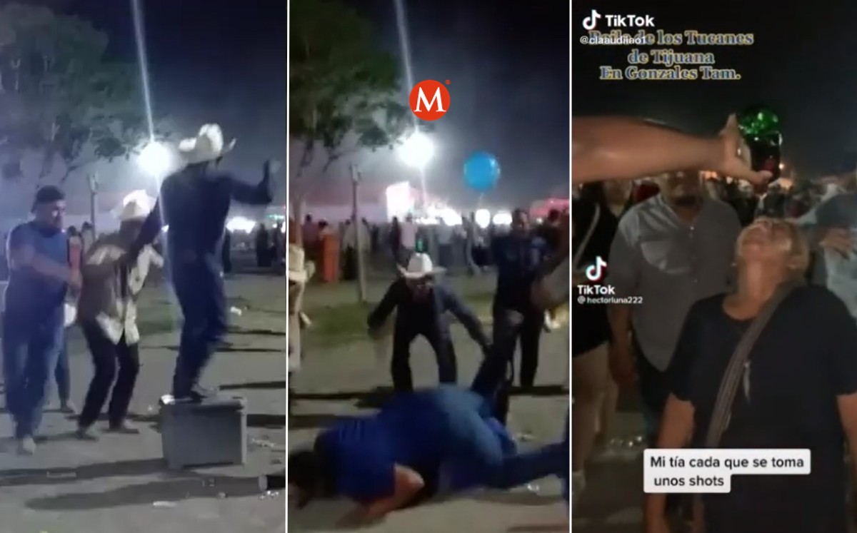 Graban caída en concierto de Los Tucanes de Tijuana y abuelita se hace viral por baile. (Redes)