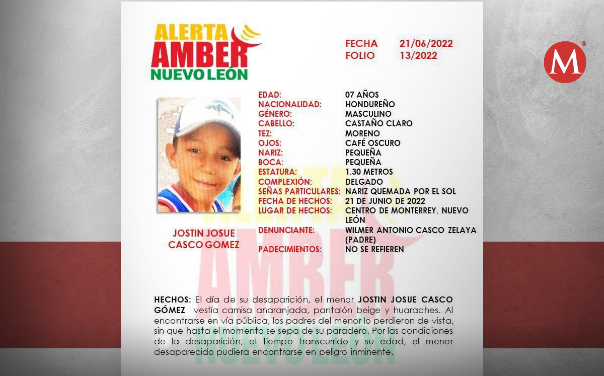 Jostin Josué Casco Gómez fue visto por última vez en Monterrey. Foto: Especial