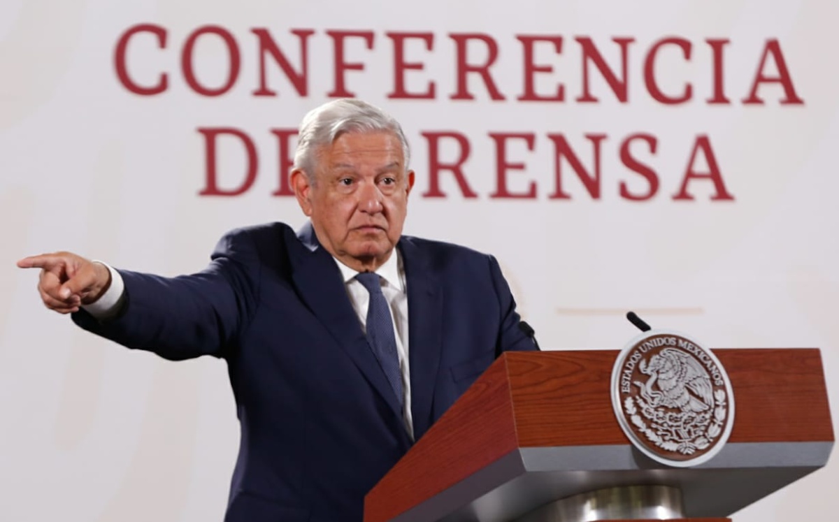El presidente Andrés Manuel López Obrador durante su conferencia matutina desde Palacio Nacional. Foto: (Araceli López)