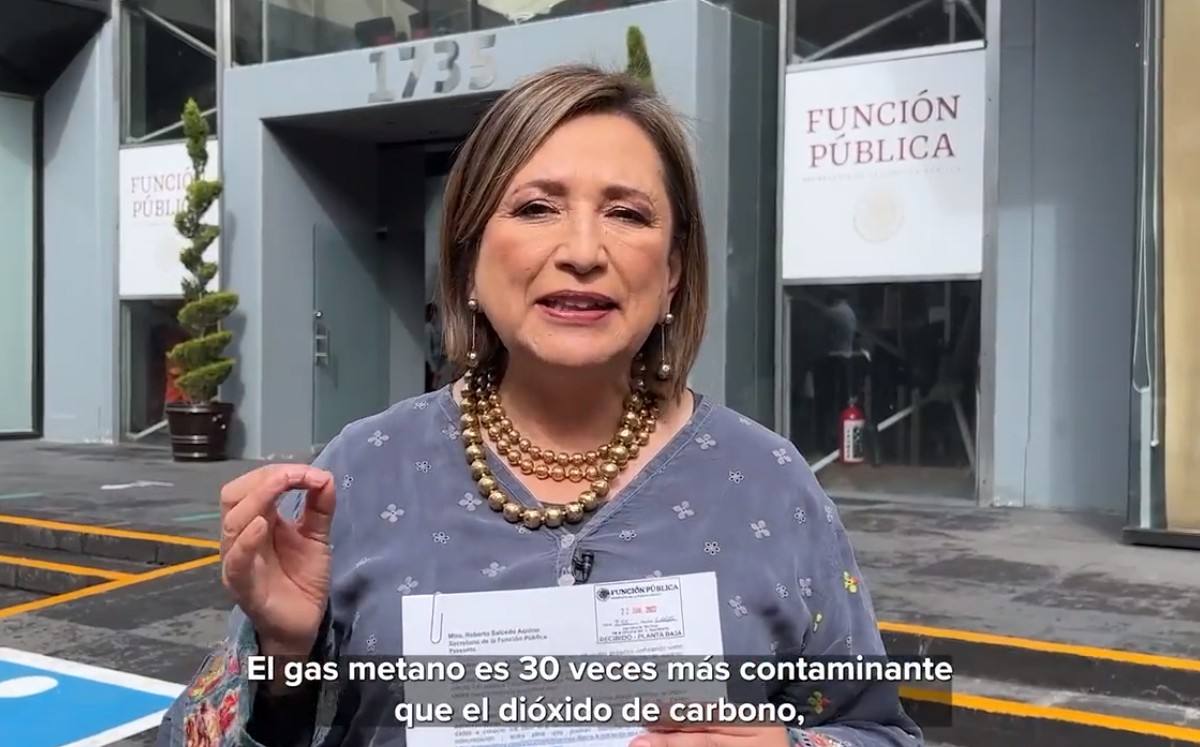 Gálvez cuestionó por qué las autoridades tardaron 20 días en solucionar la fuga de gas metano en el Golfo de México.  | Captura