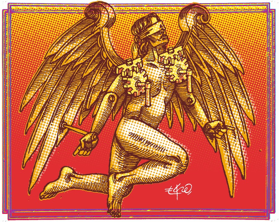 Ilustración: Ángel mecánico | Por Eko