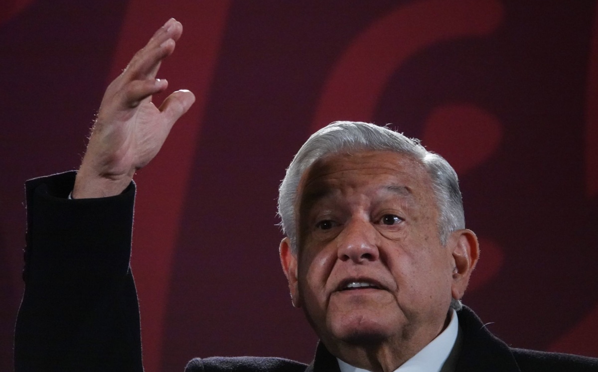 El presidente Andrés Manuel López Obrador en su conferencia matutina desde Palacio Nacional. Foto: (Caurtoscuro)