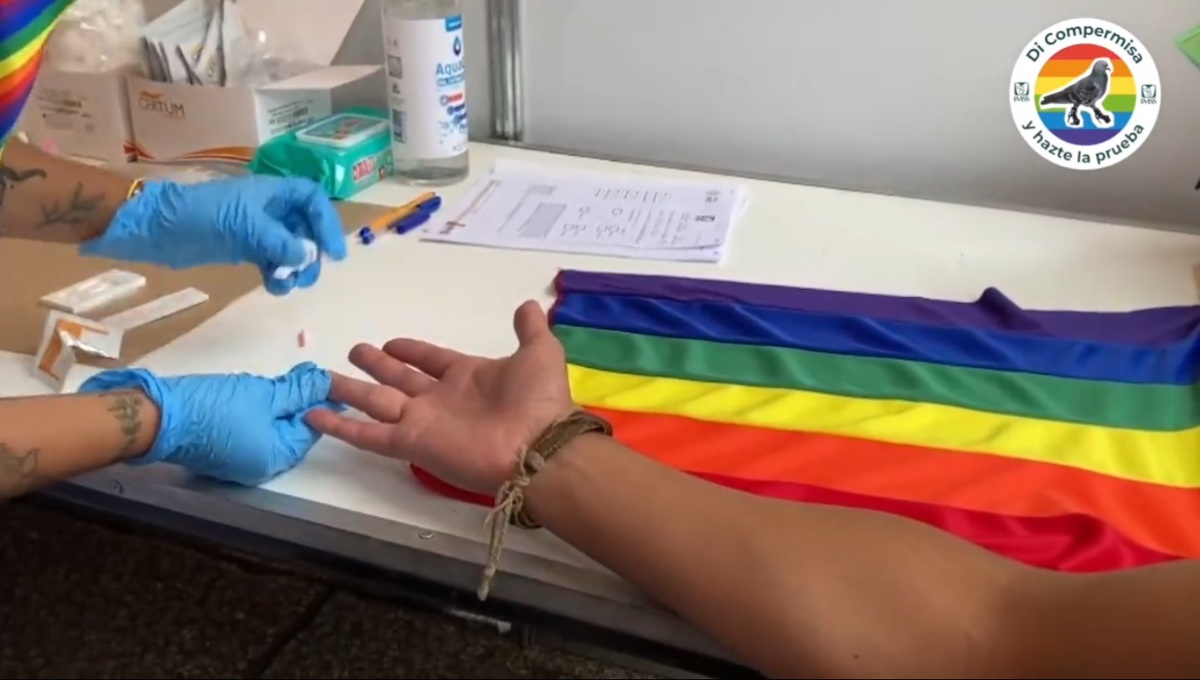 ¡No lo dejes pasar! IMSS realiza pruebas rápidas de VIH en la marcha LGBT+ | Captura