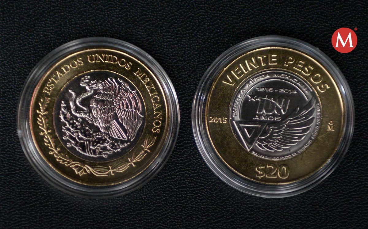 Moneda de 20 pesos del Centenario de la Fuerza Aérea Mexicana | Especial