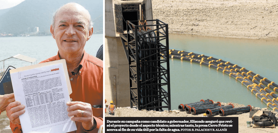 Durante su campaña como candidato a gobernador, Elizondo aseguró que revisó el proyecto desde el aspecto técnico; mientras tanto, la presa Cerro Priet