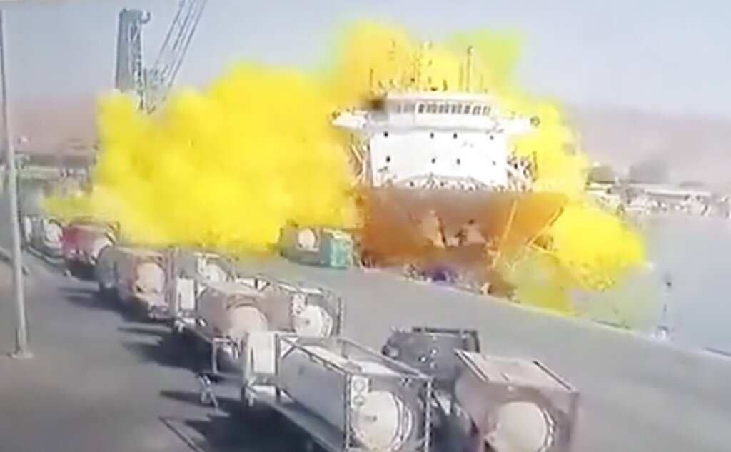 El gas de color amarillo ocurrió en Aqaba. | Captura de video