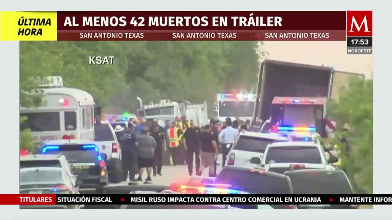 Hallan al menos 42 muertos en un tráiler en el sur de Texas