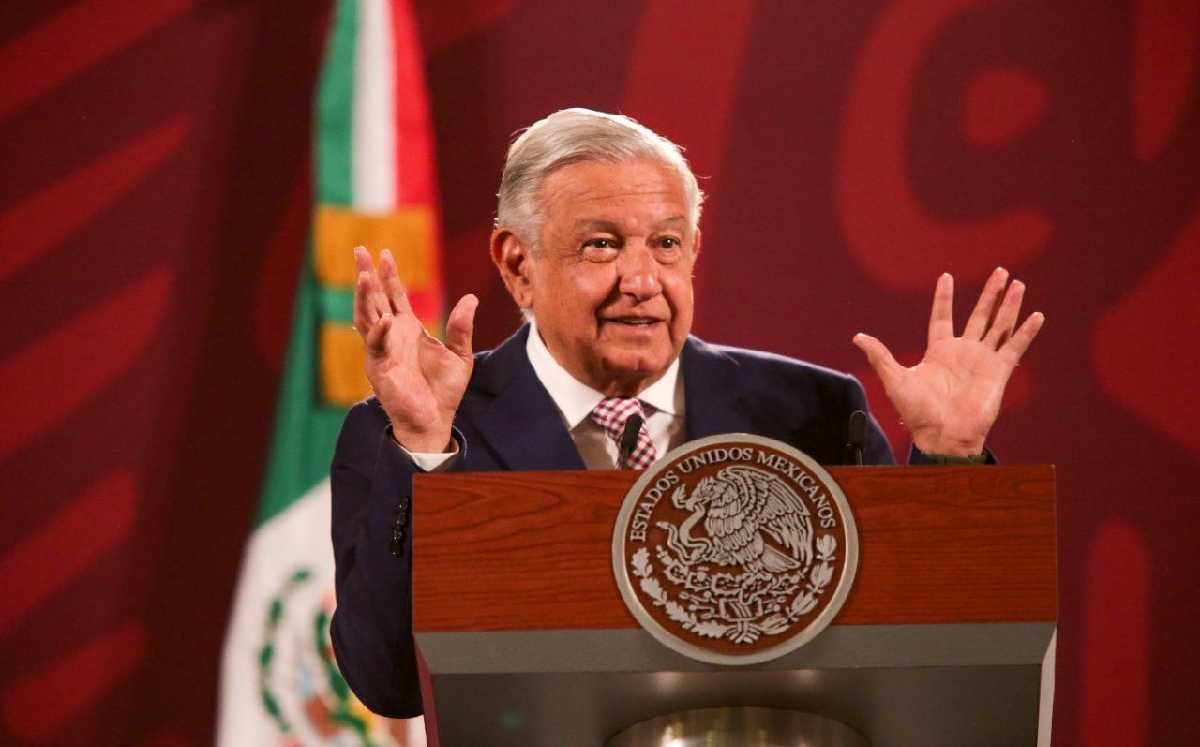 López Obrador durante su conferencia mañanera de hoy en Palacio Nacional. | Cuartoscuro