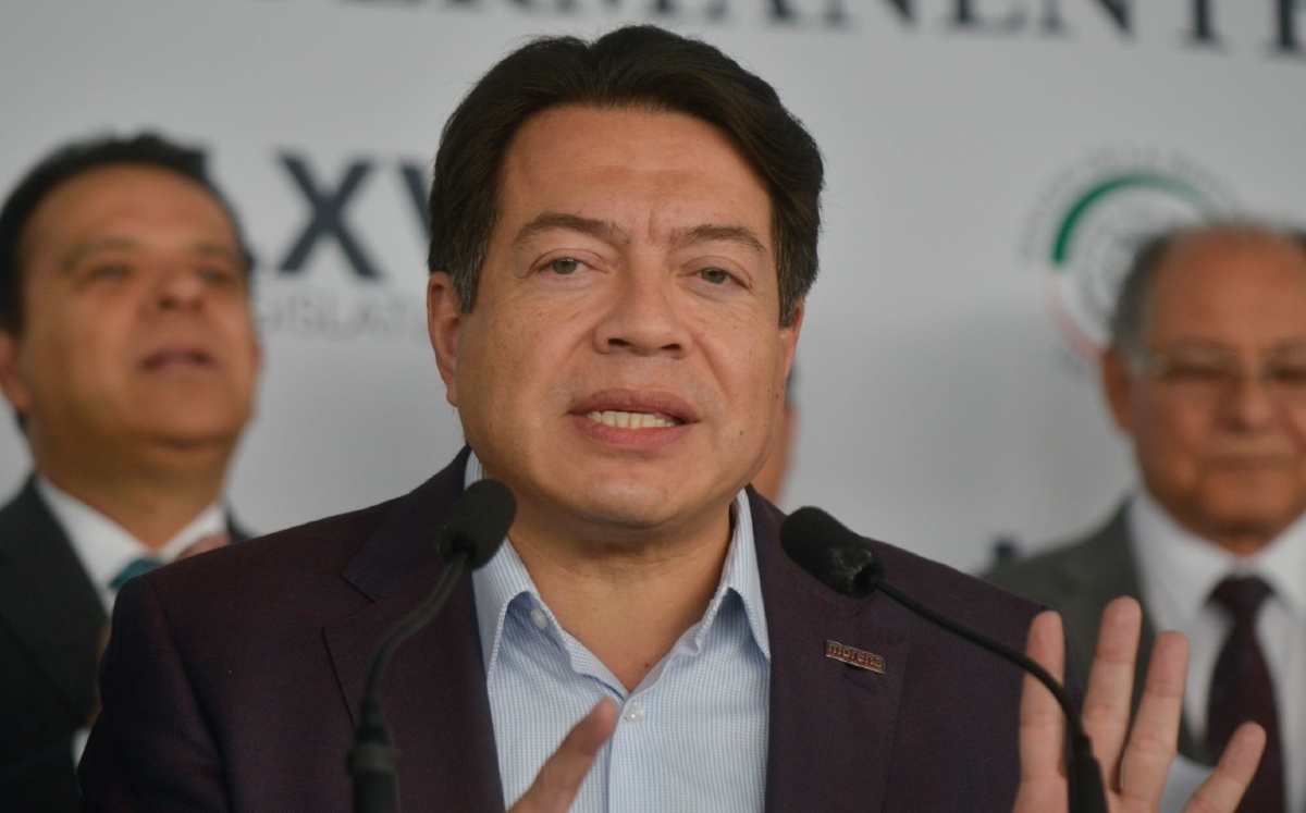 Mario Delgado, dirigente nacional de Morena, en una conferencia de prensa en el Senado. | Cuartoscuro