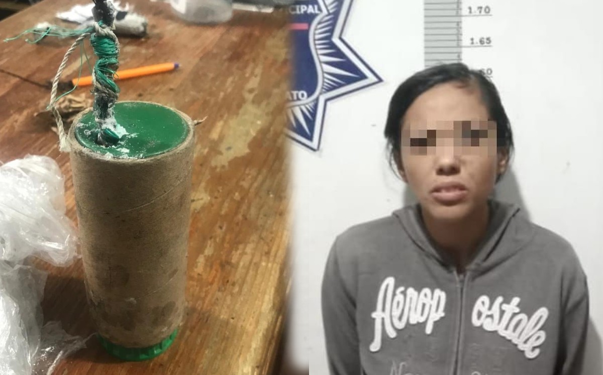 Mujer con explosivo casero es detenida en Guanajuato Capital / Especial