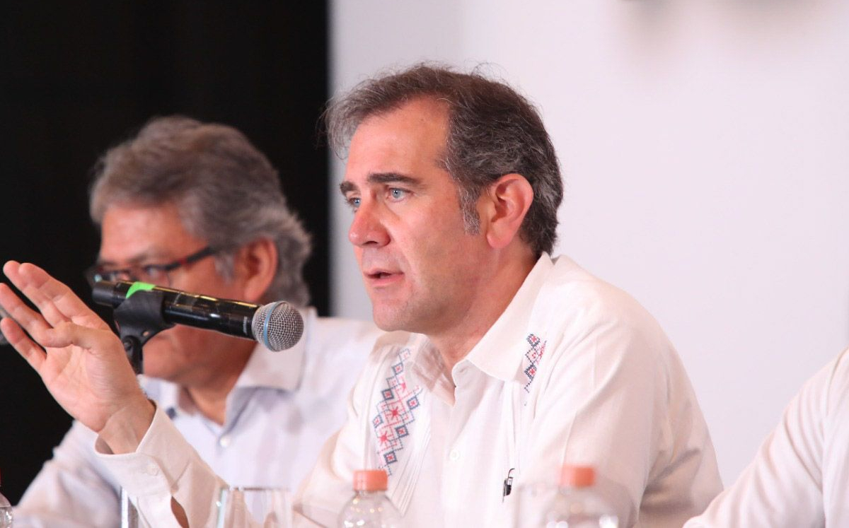 Lorenzo Córdova Vianello, presidente del INE, en una convención. | Cuartoscuro
