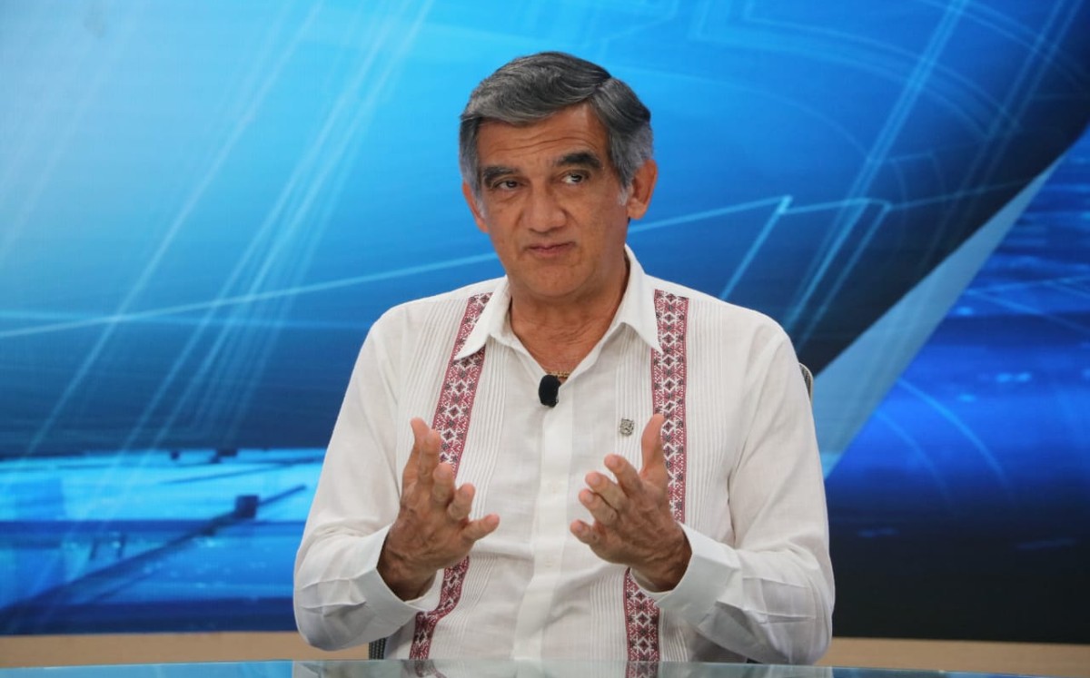 Américo Villarreal Anaya en entrevista para Telediario. (Leonel Rocha)
