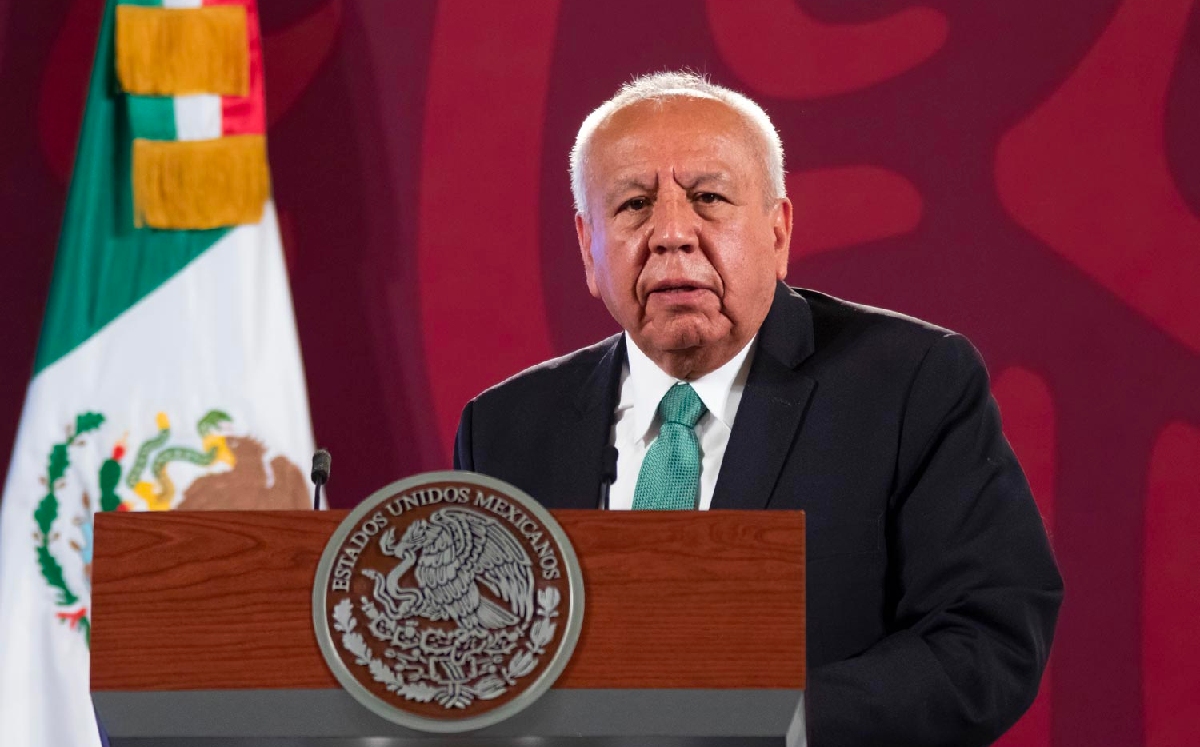 El director del INM, Francisco Garduño Yáñez, durante la conferencia de hoy. | Gobierno de México