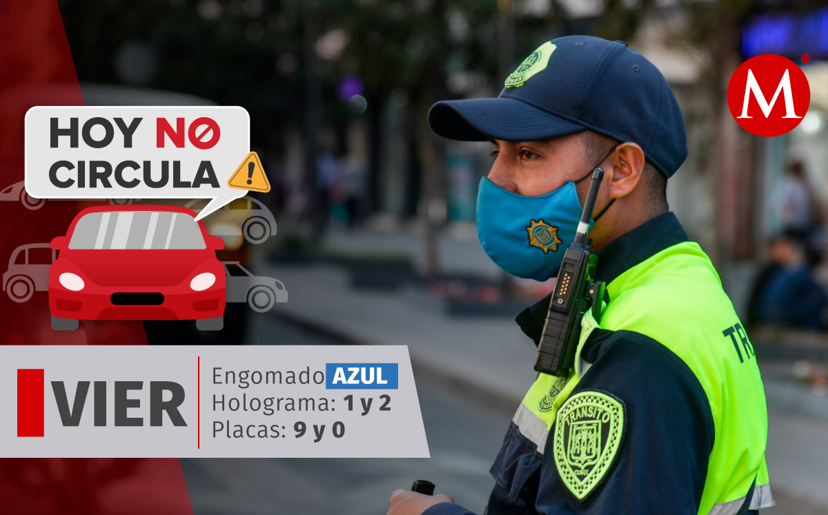 Hoy no pueden circular autos con terminación de placa 9 y 0. | Foto: Cuartoscuro Diseño: Margarita Salmorán