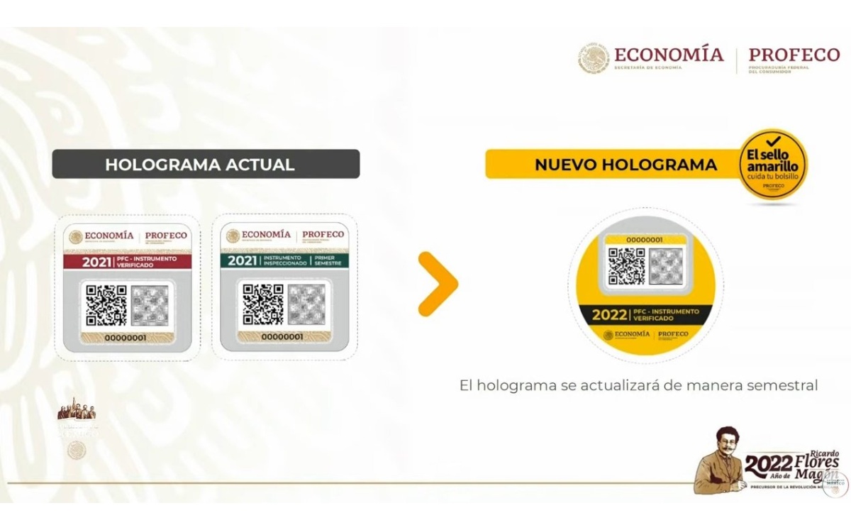 Nuevo holograma de Profeco. Foto: (ESPECIAL)