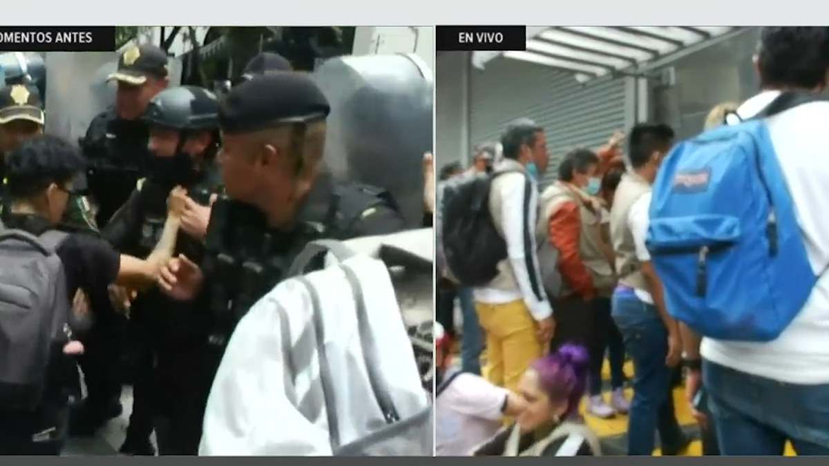 Trabajadores se enfrentan con elementos de la SSC en CdMx