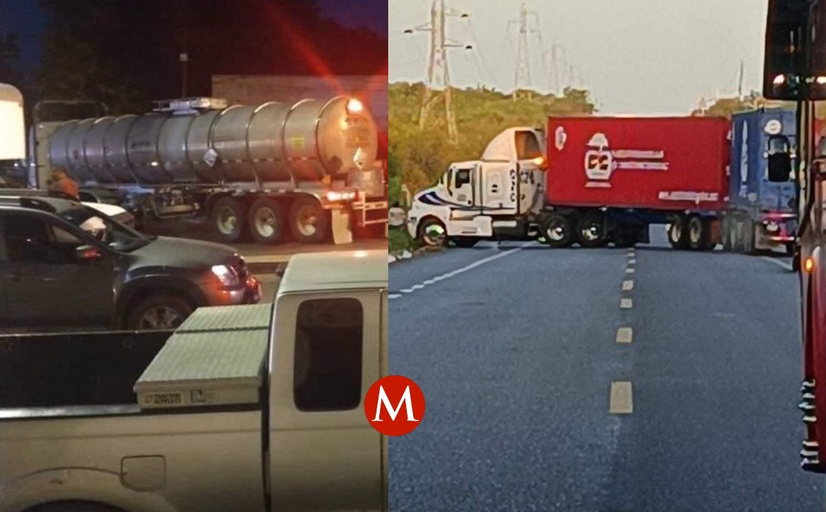 Bloqueo carretera Victoria-Reynosa tras detención de Octavio Leal Moncada. (Especial)