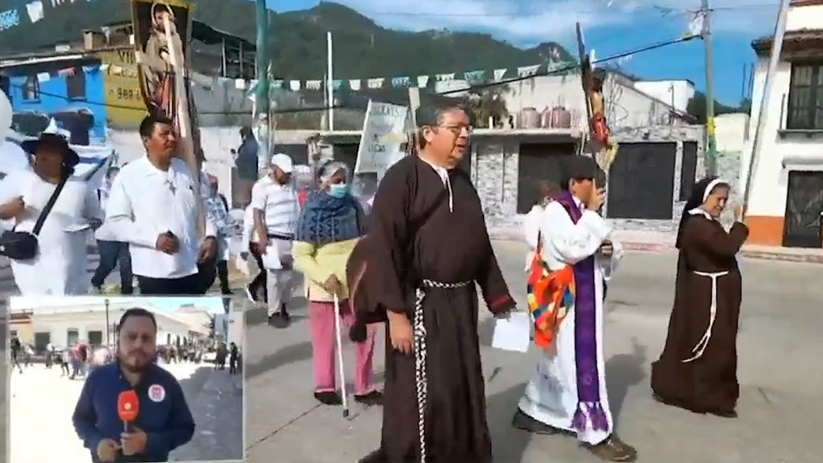 Realizan peregrinación por la paz en Chiapas