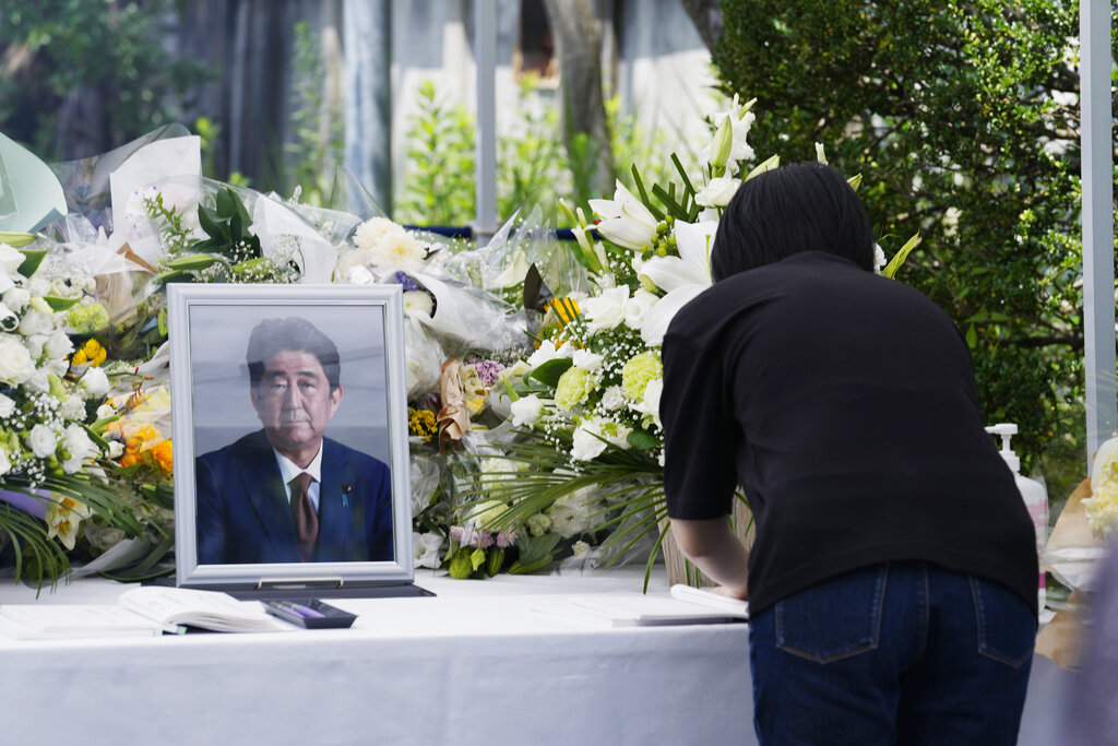 El ex primer ministro Shinzo Abe fue asesinado en un acto de campaña el jueves pasado. (AP)