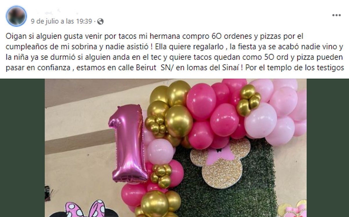 ¿Te imaginas preparar todo para el primer año de tu hija y que al final nadie asista?