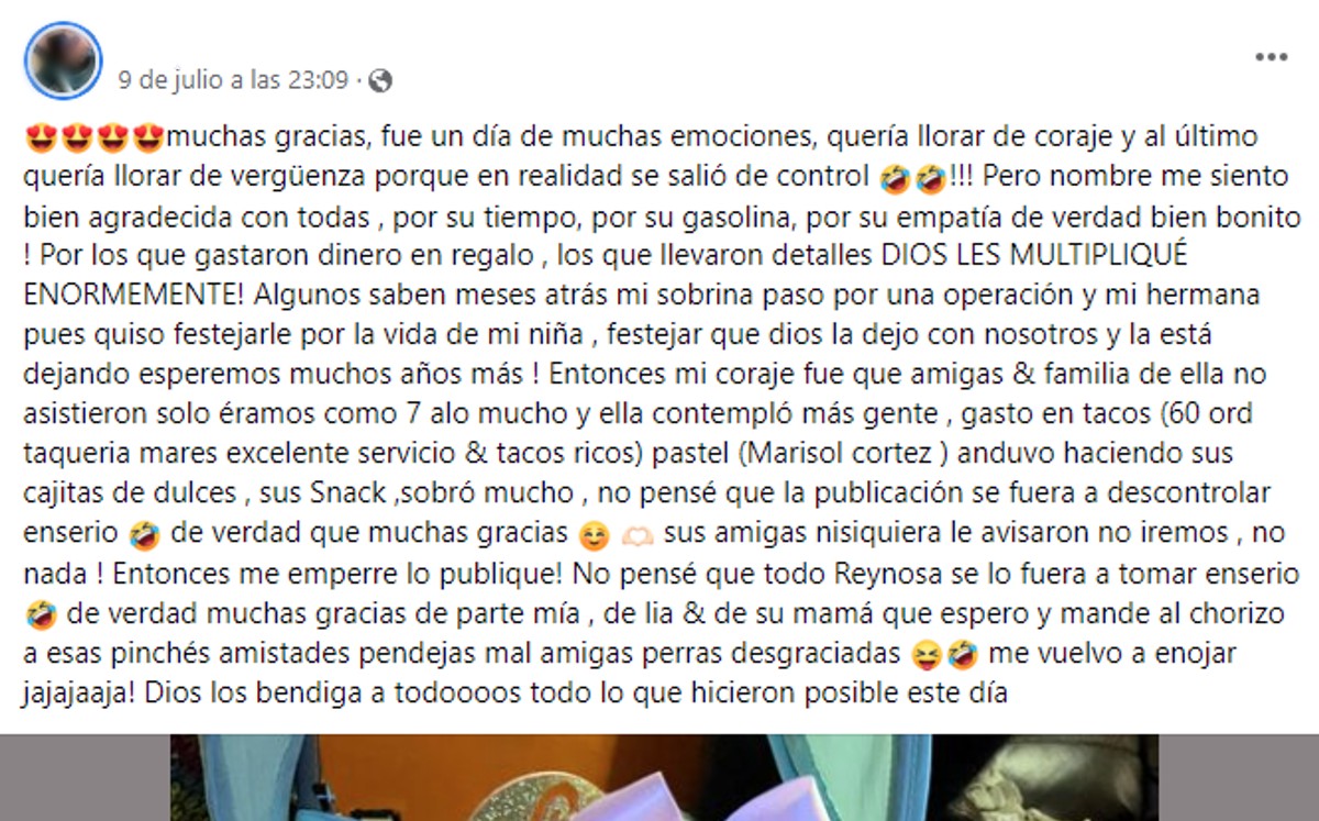 ¿Te imaginas preparar todo para el primer año de tu hija y que al final nadie asista?