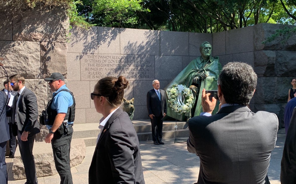 AMLO visita Memorial a Franklin D. Roosevelt en Washington | Pedro Domínguez