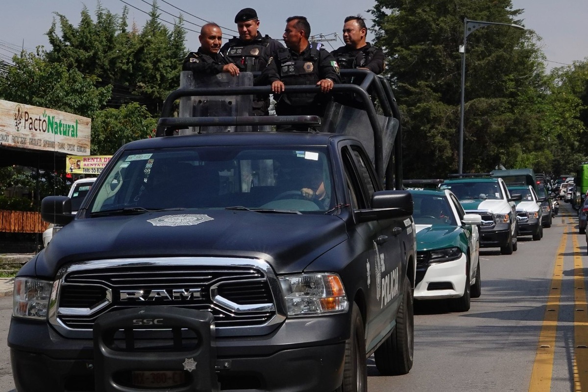Policías llegan tras enfrentamiento en Topilejo