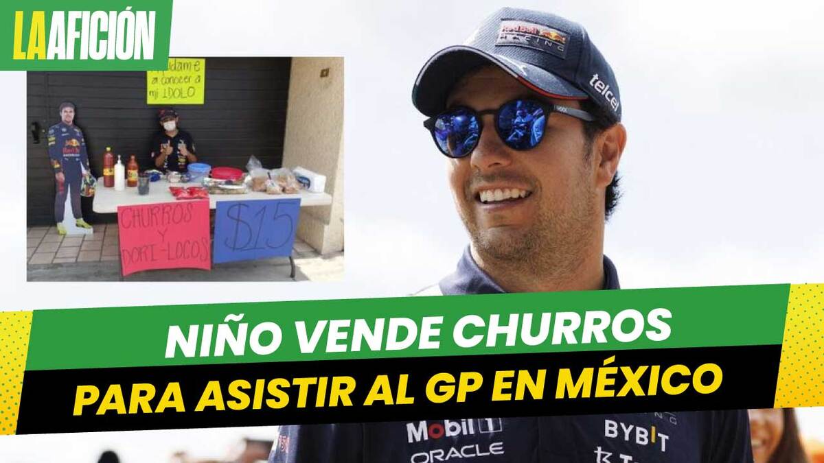 Niño vende churros para cumplir su sueño de conocer a Checo Pérez