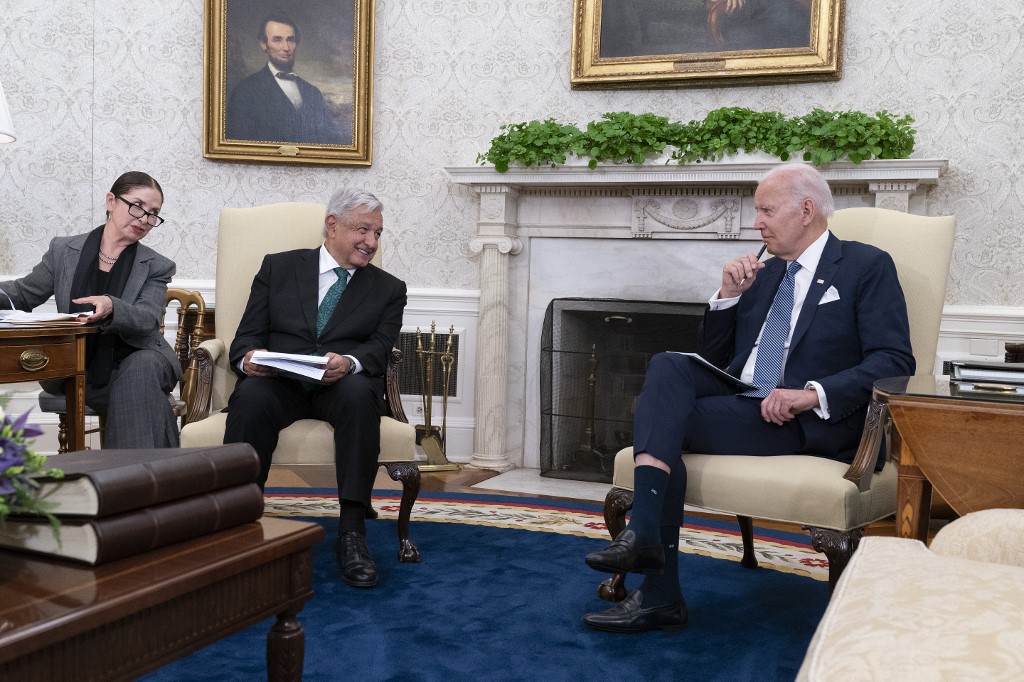 La reunión entre AMLO y Biden se realizó este miércoles en la Casa Blanca. (AFP)