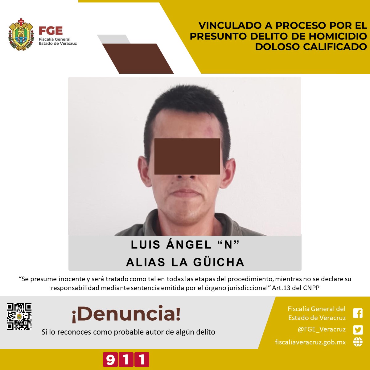 Vinculan a proceso a Luis Ángel 'N' | FGE