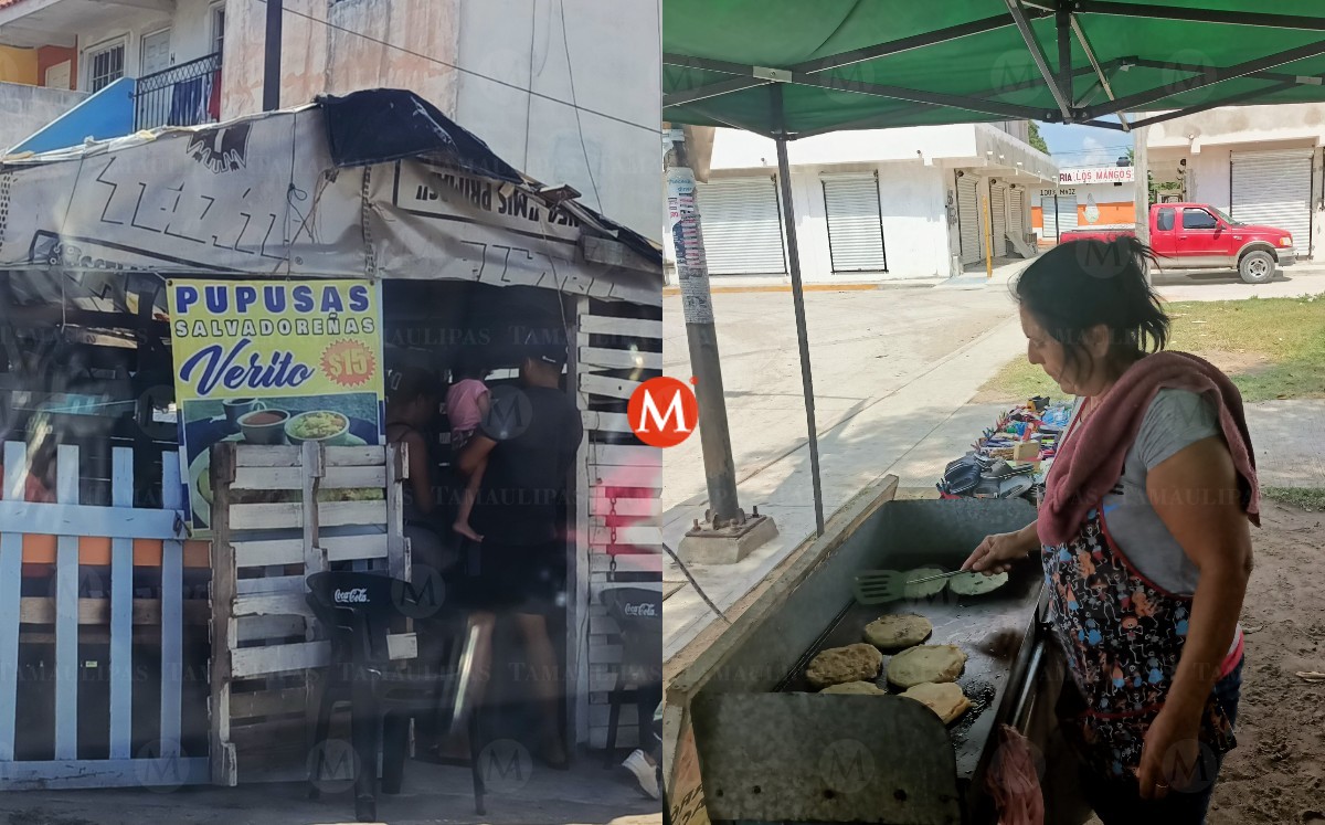 Mujer vende popusas, comida típica de El Salvador, en Altamira, Tamaulipas. (Anahy Meza)
