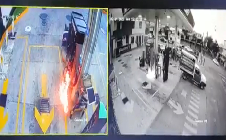 Las cámaras del establecimiento captaron el momento donde la bomba es arrojada. (Especial)
