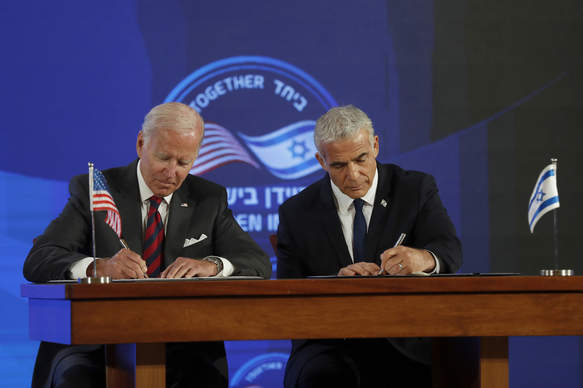 Joe Biden y Yair Lapid en Israel. | EFE