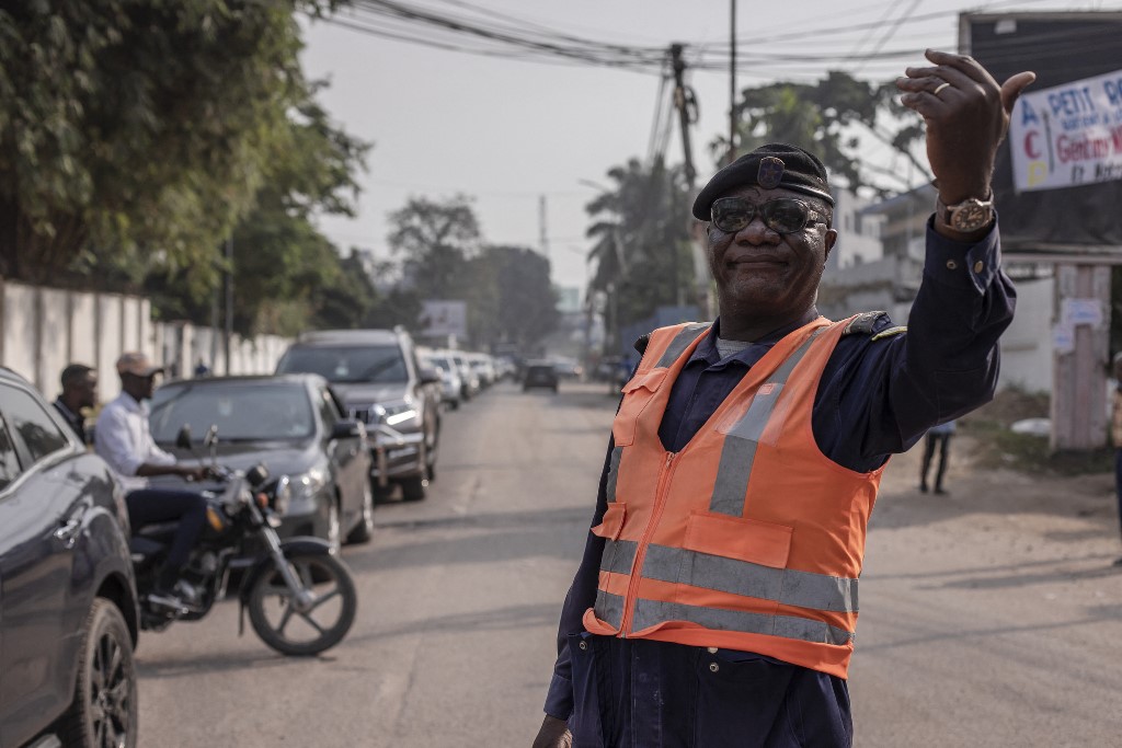 Policías de tránsito de Kinshasa. (Foto: AFP)