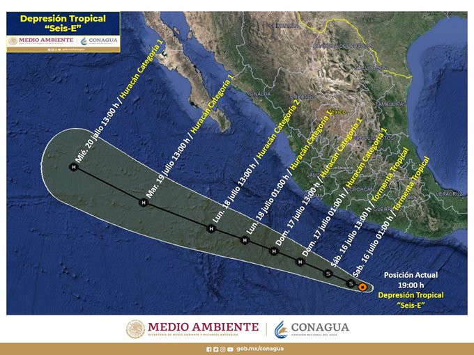 La depresión tropical evolucionará durante el fin de semana. (Tomada de @Conagua)