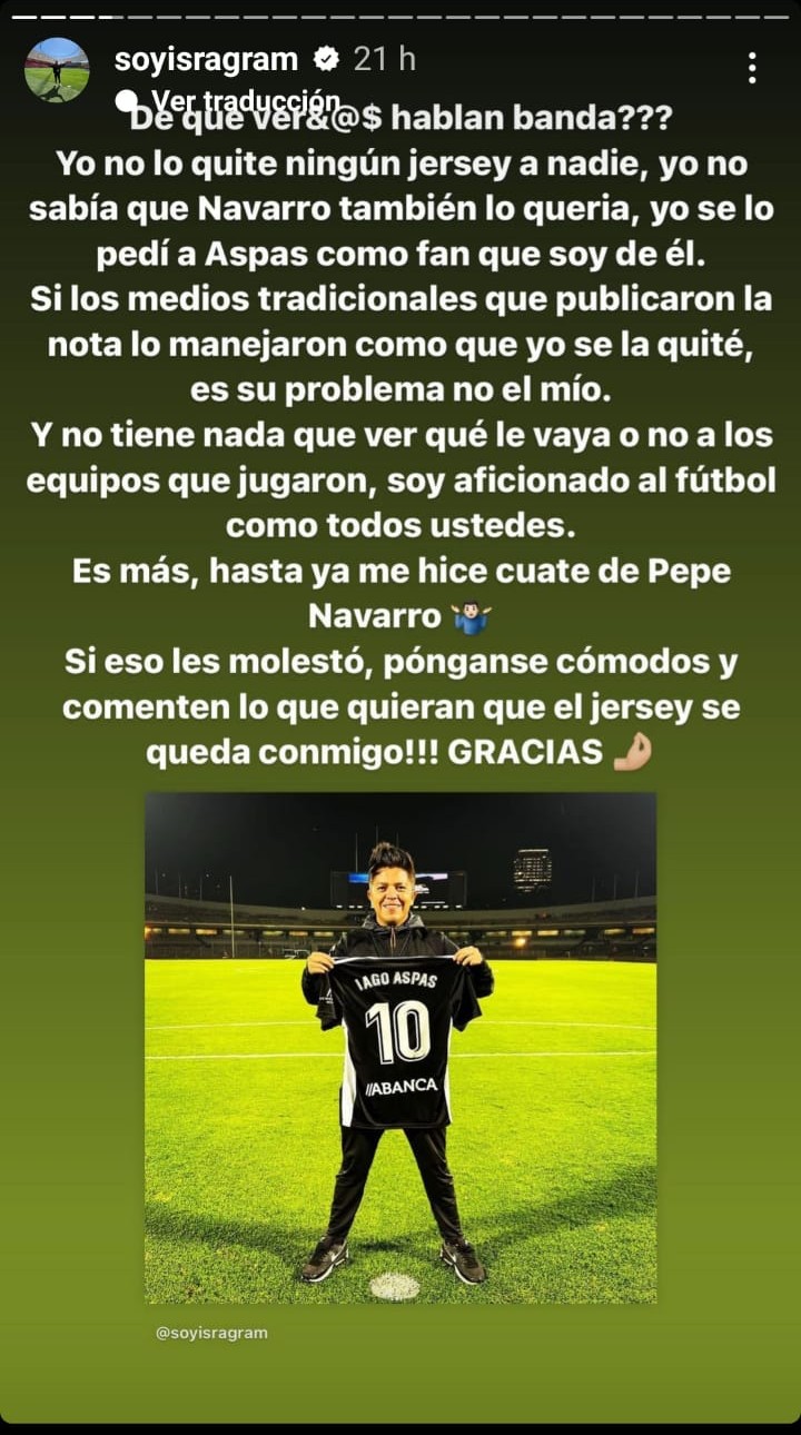 Historia de IG de influencer Isra