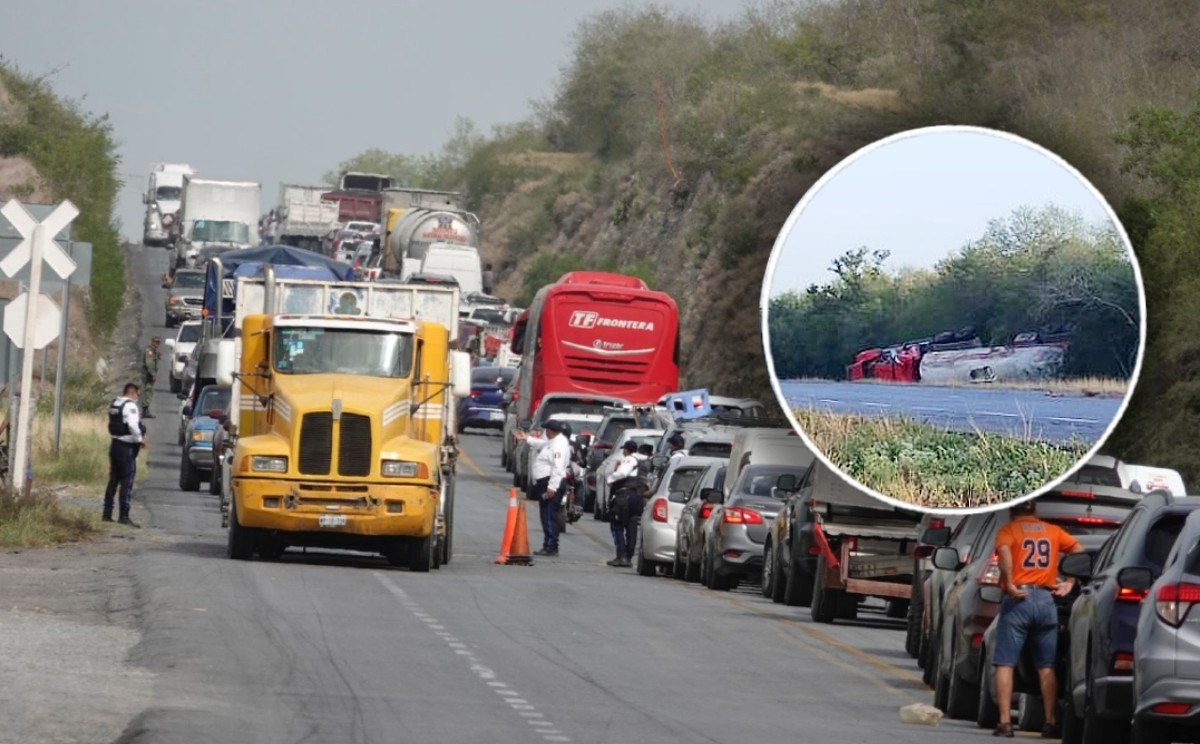 Accidente en carretera Victoria-Monterrey afecta circulación
