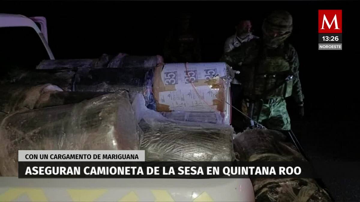 Camioneta es asegurada con cargamento de mariguana en Quintana Roo