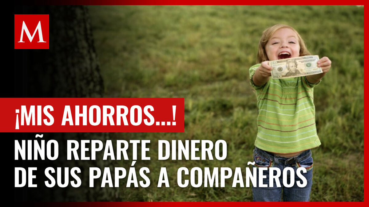 Niño reparte ahorros de sus papás a compañeros de escuela