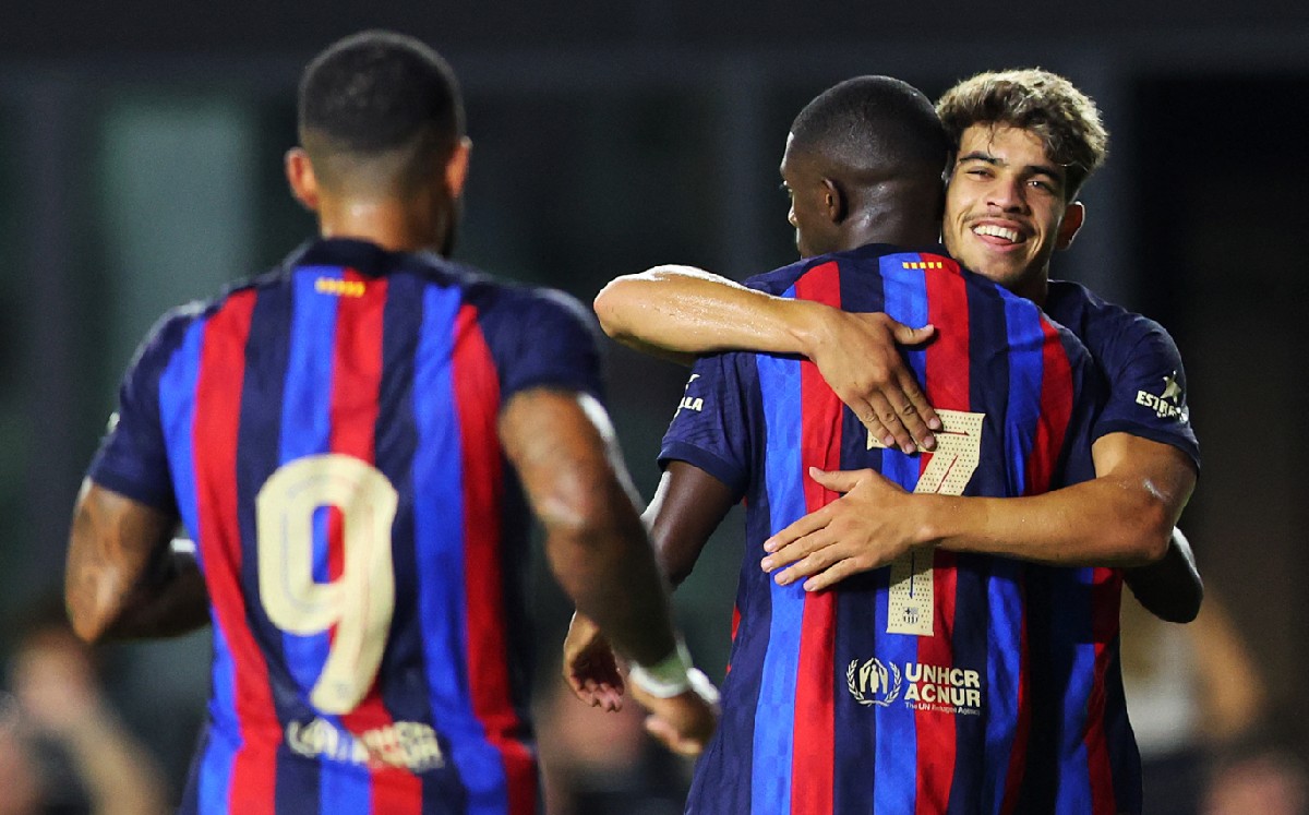 Barcelona le da un baile y golea al Inter de Miami en duelo amistoso (AFP)