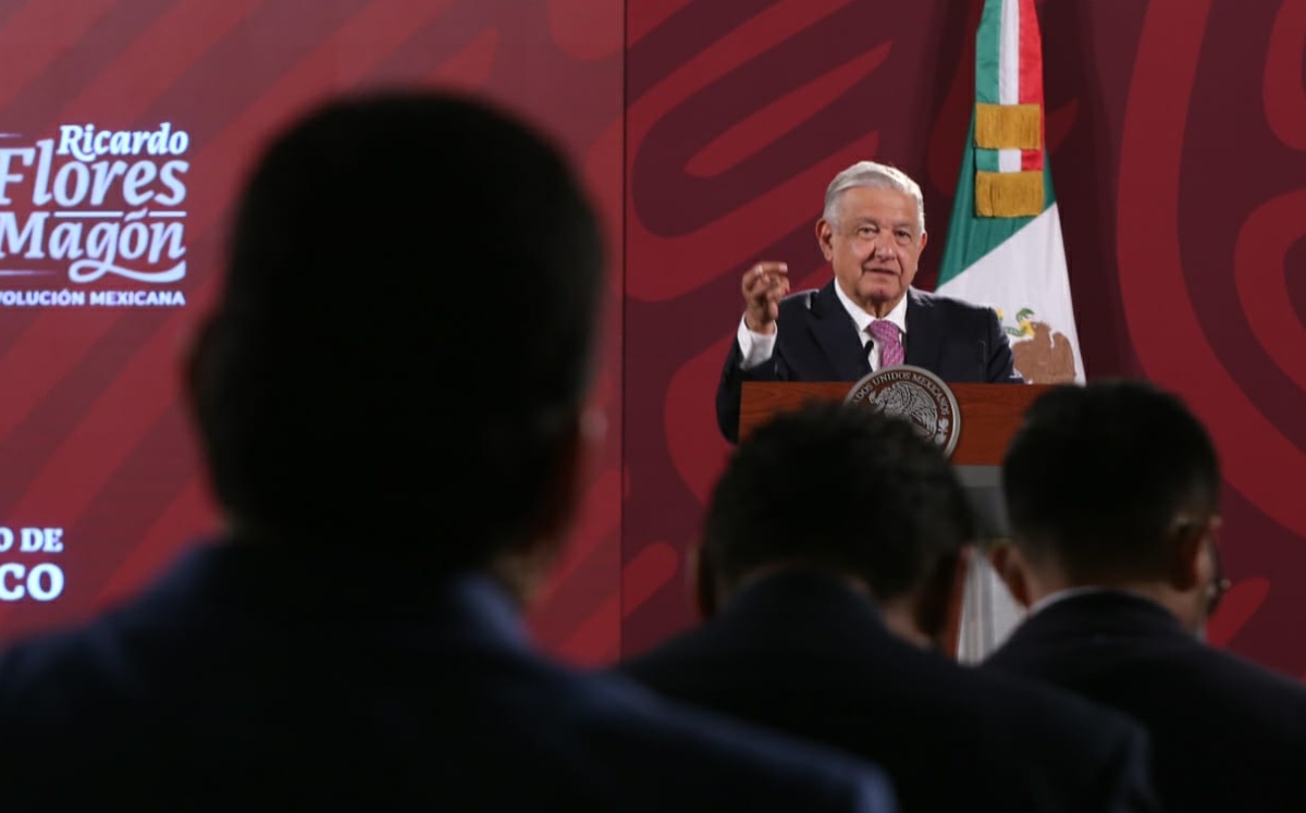 El presiente Andrés Manuel López Obrador en su conferencia mantutina desde Palacio Nacional. Foto: (Araceli López)