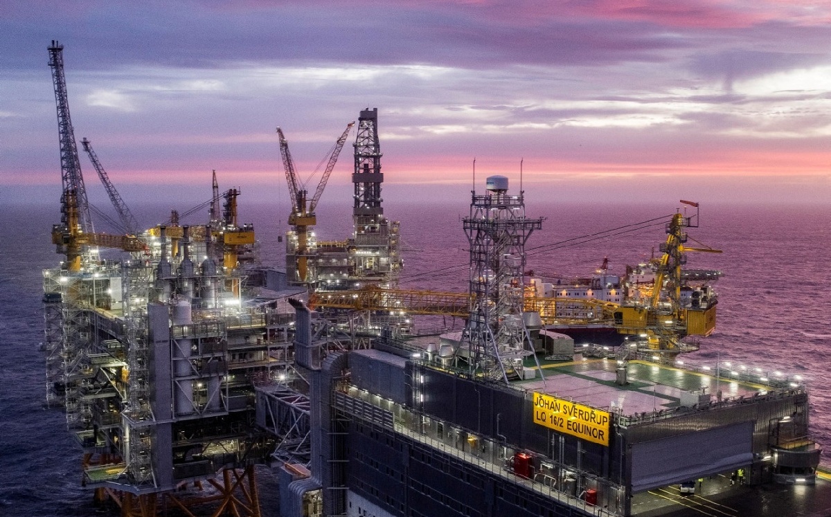 Yacimiento de petróleo Sverdrup en el mar del Norte. Enero de 2020. Foto: (Reuters)