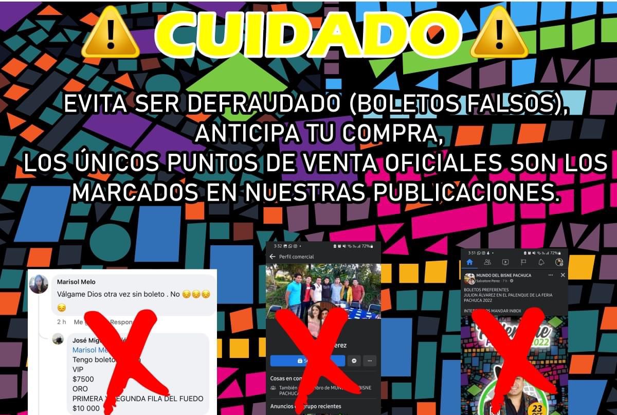 Alertan por boletos falsos para Palenque en Pachuca. (Facebook)