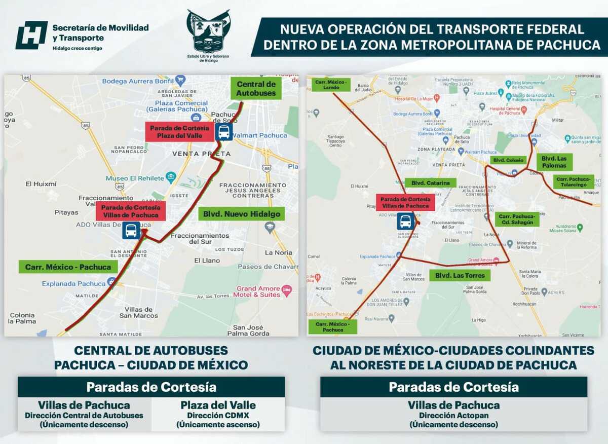 Anuncian nueva operación de transporte federal en Pachuca (Cortesía)