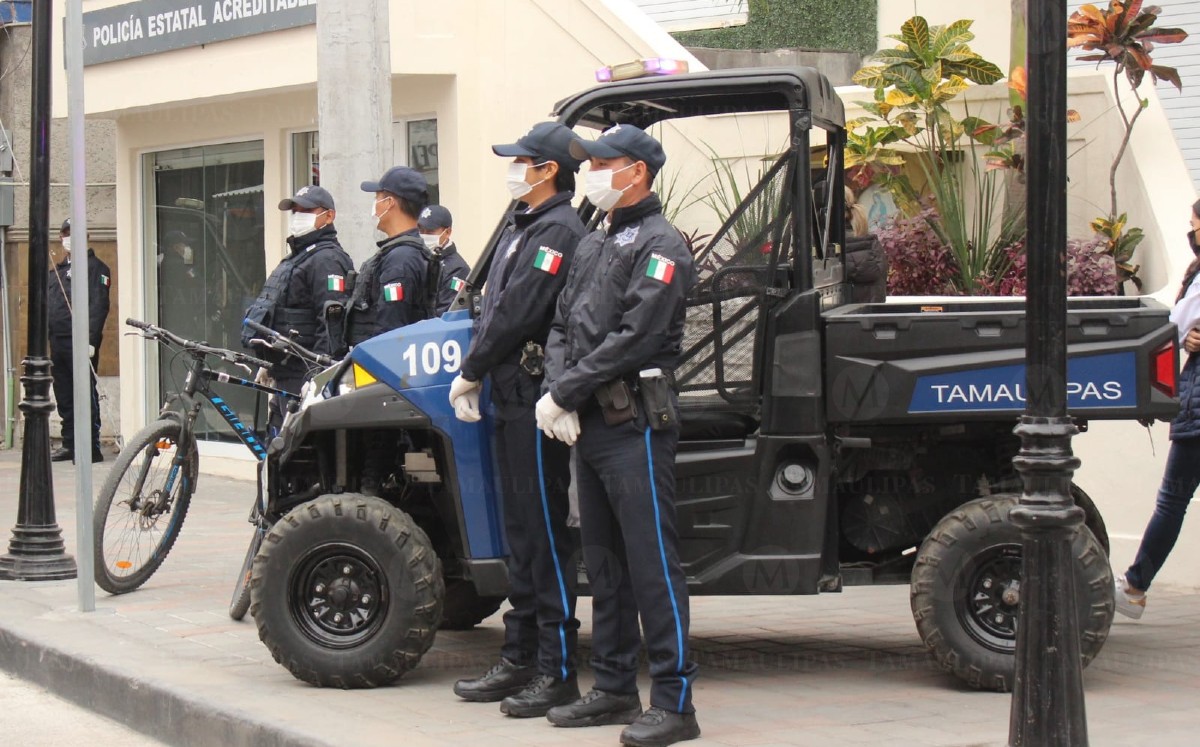 Elementos de policía en Tampico. (Sergio Sánchez)