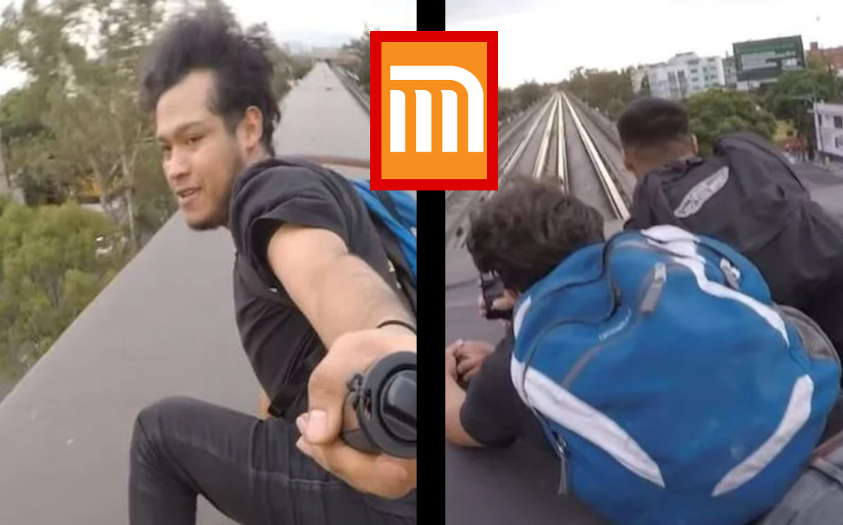 Jóvenes causan polémica al viajar en techo del Metro de CdMx | ESPECIAL