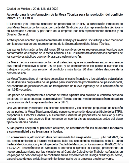 documento de cuerdo para mesa técnica