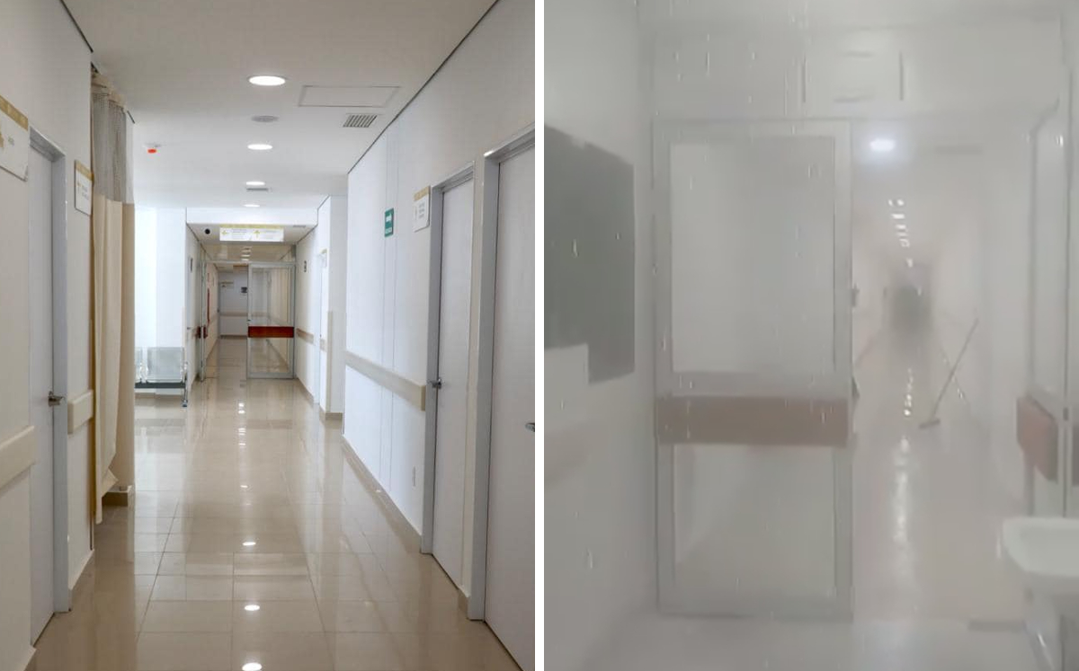 El Hospital General de Perote se inundó horas después de su inauguración. | Especial