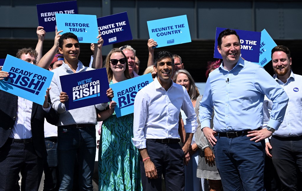 Rishi Sunak, candidato a primer ministro de Reino Unido. (AFP)