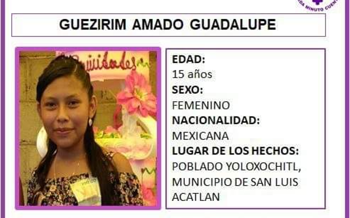 Guezirim Amado Guadalupe fue vista por última vez el 19 de julio. | Especial